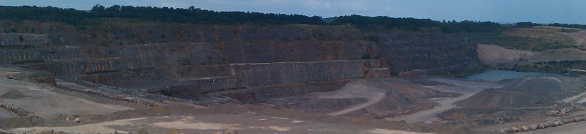 Viewing the benches at Whatley Quarry, a major aggregate supplier in Somerset