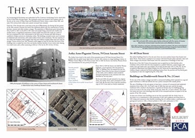 Close up of the text and images from the information panel in Great Ancoats Street in Manchester