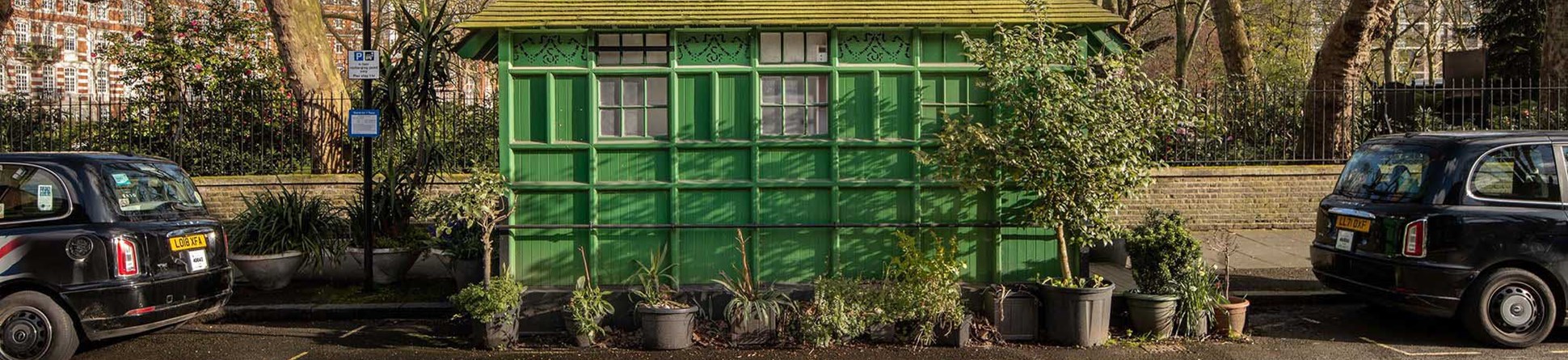 Green wooden shelter