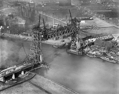 Aerial view of bridge