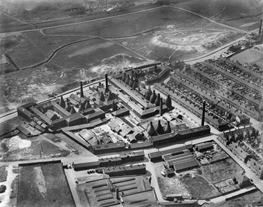 Aerial view of pottery works