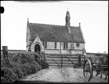 Archive photograph of vernacular buildings.